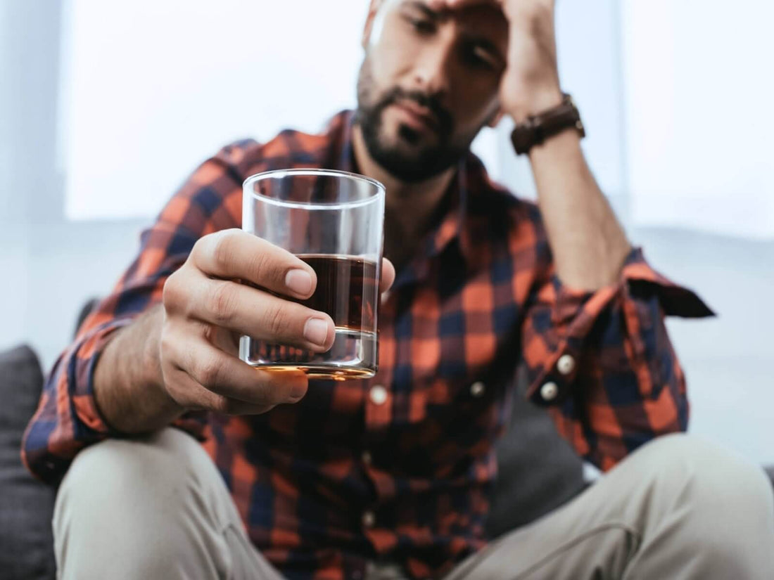 man with a hangover from drinking