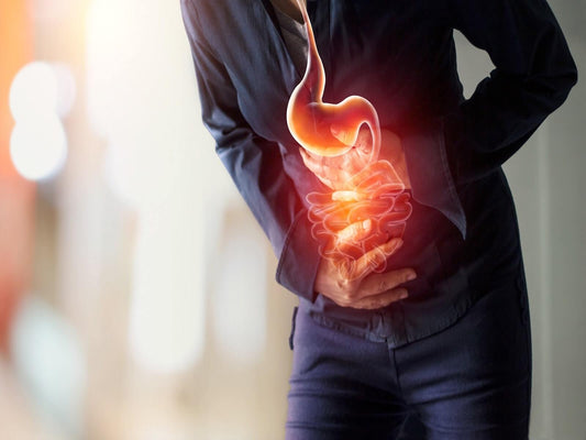 man with stomach pain