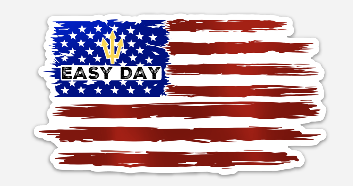 Easy Day Red & Blue Easy Day Flag Sticker
