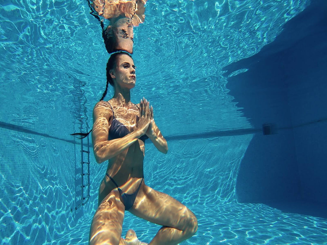 woman practicing cold water therapy